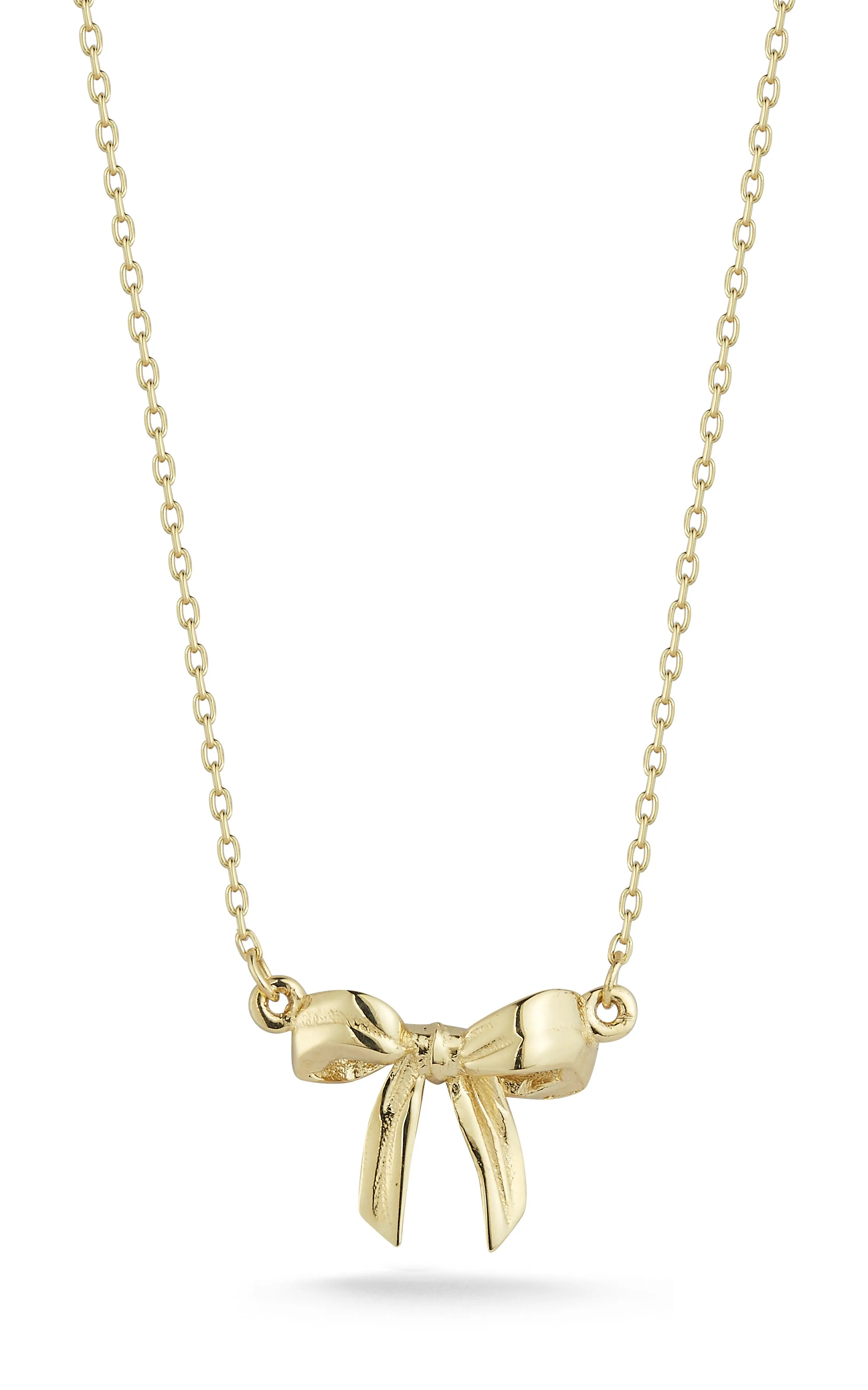 14K Gold Bow Necklace