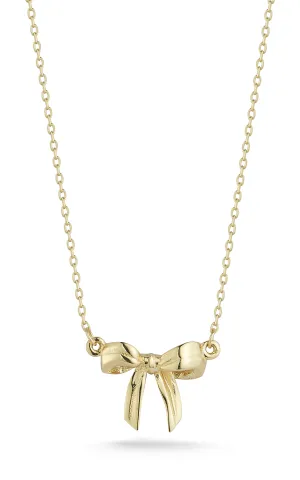 14K Gold Bow Necklace