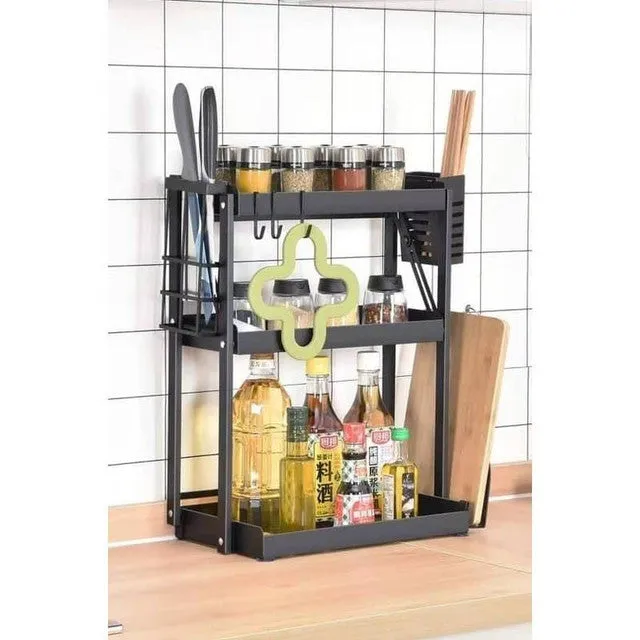 3-Tier Multi-Functional Foldable Metal Storage Unit