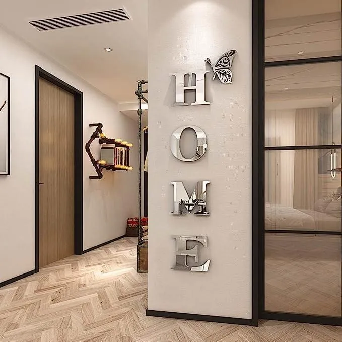Acrylic Mirror Letter Signs for Home Wall Decor