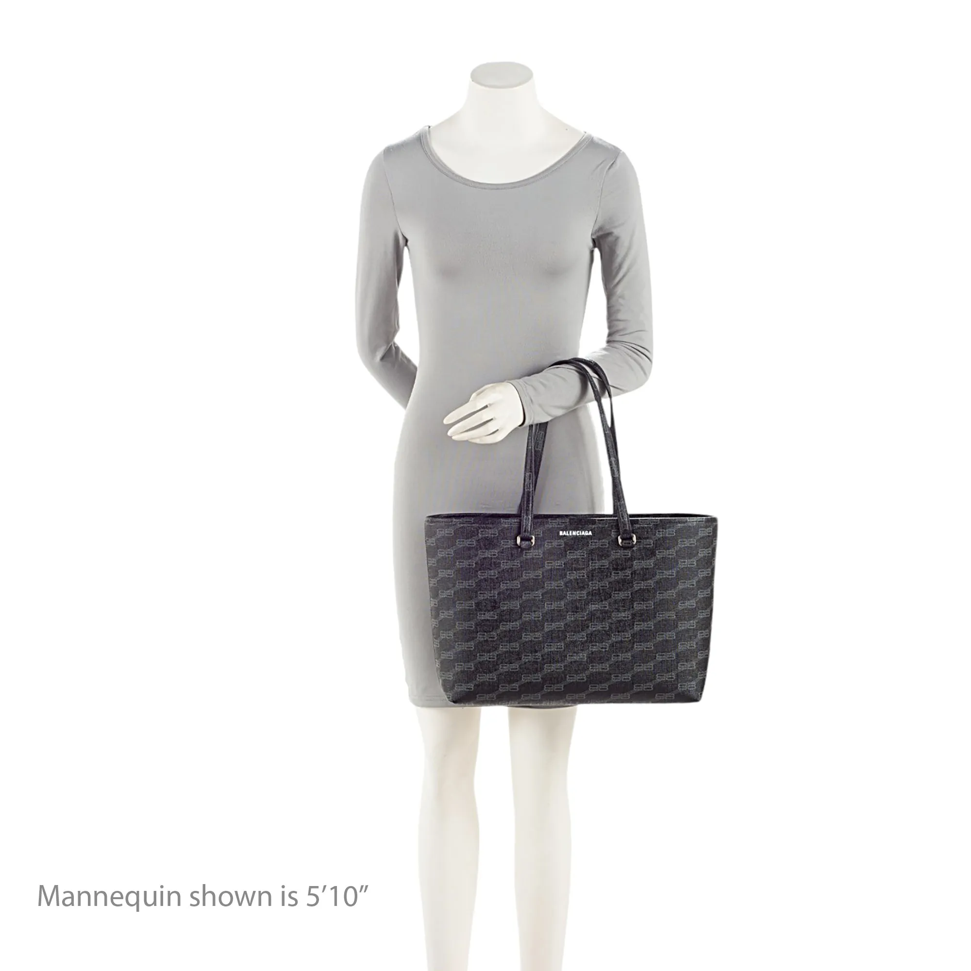 Balenciaga BB Monogram Canvas Signature E/W Medium Shopper Tote (SHF-sezzpJ)