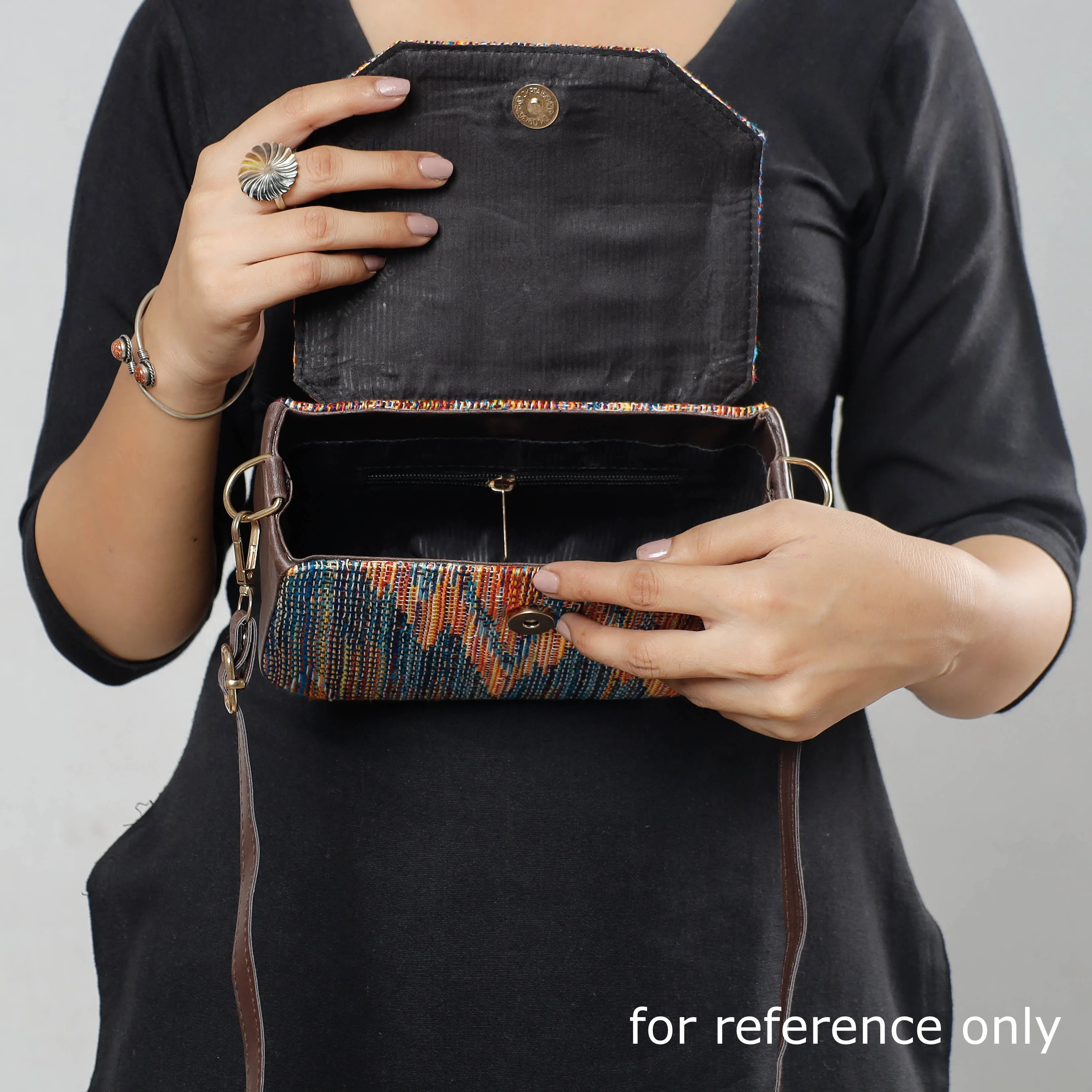 Blue - Kutch Handcrafted Woven Cotton Sling Bag