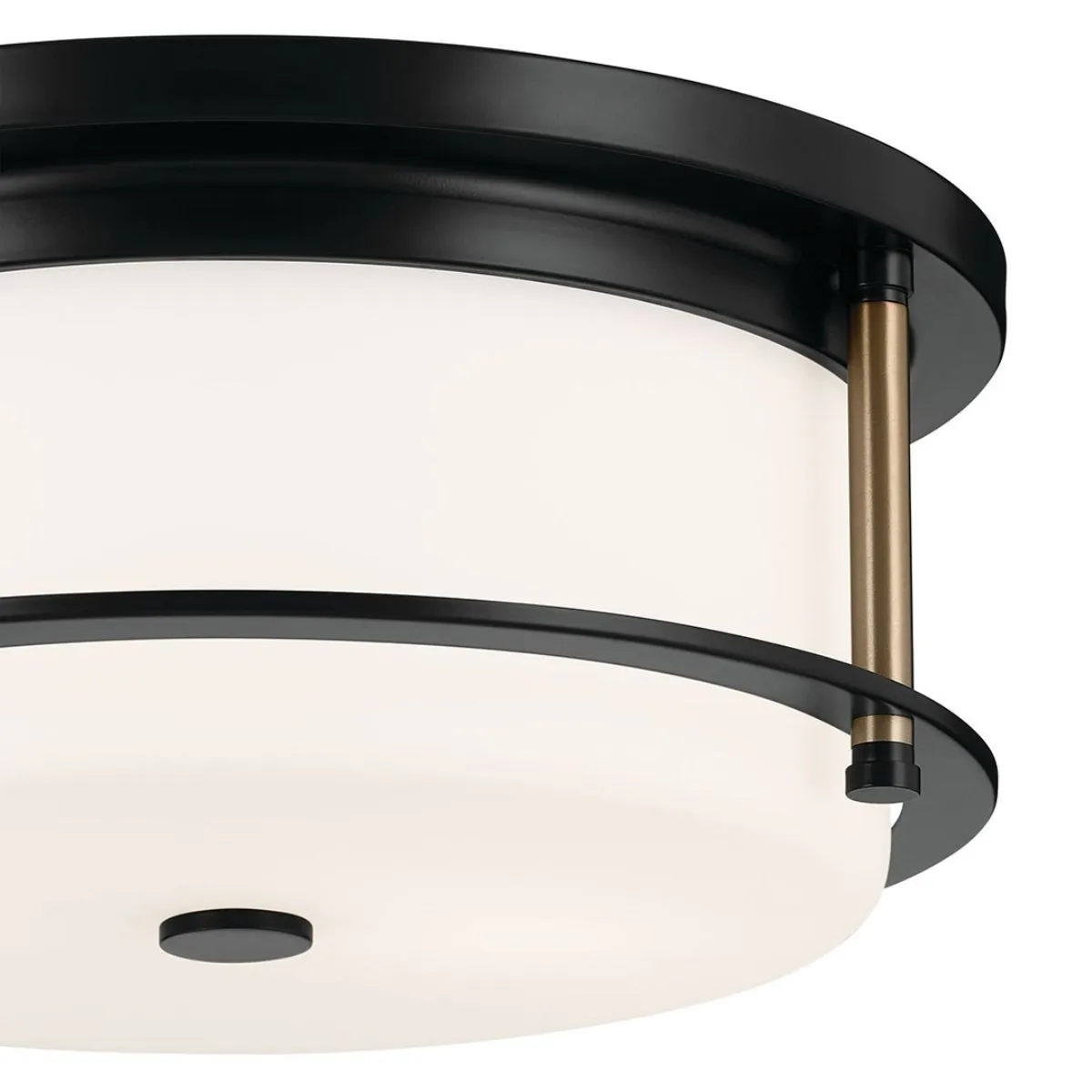 Brit 12 in. 2 Lights Flush Mount Light Black Finish