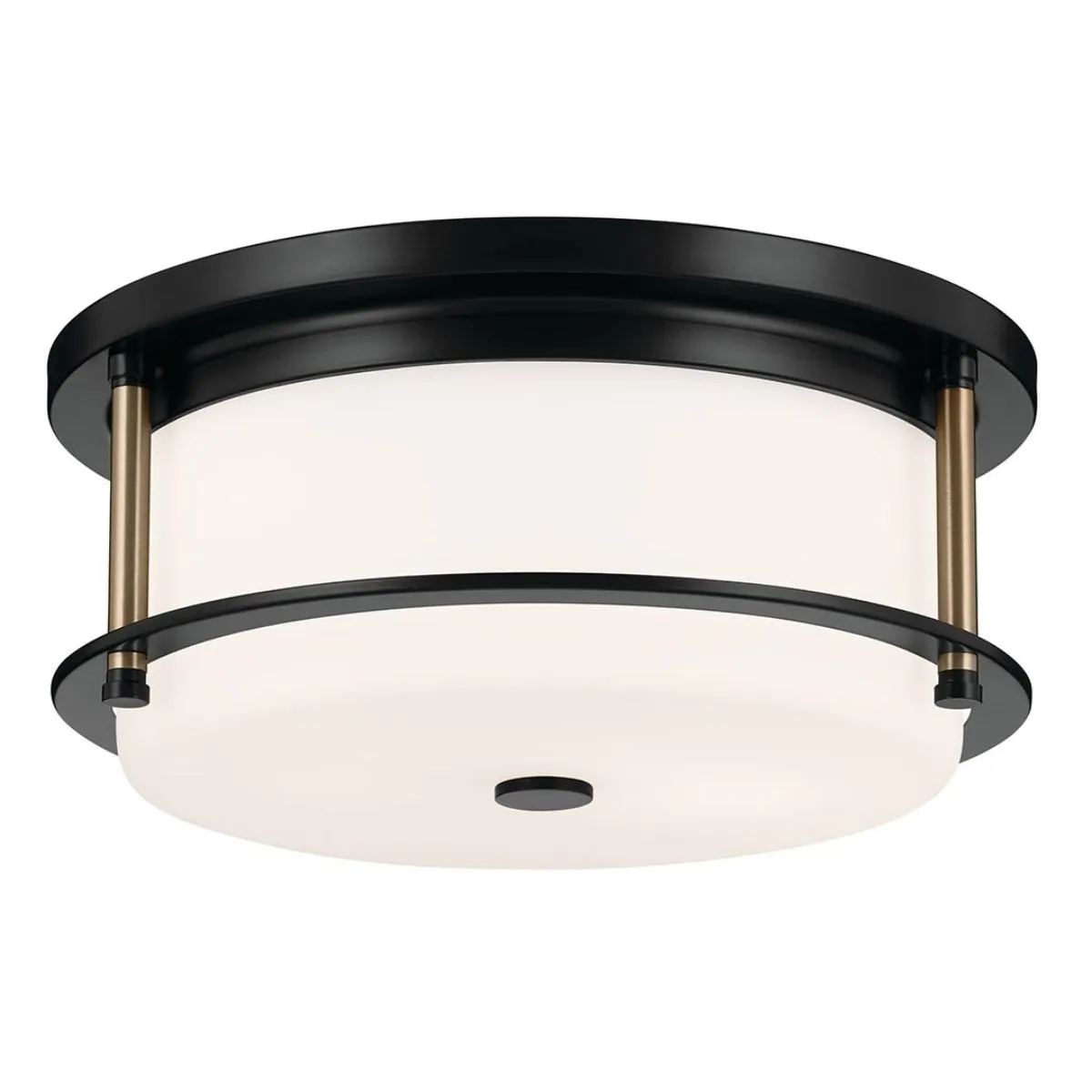 Brit 12 in. 2 Lights Flush Mount Light Black Finish