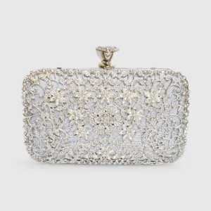 Chokore Embellished Evening Clutch/Handbag (Silver)