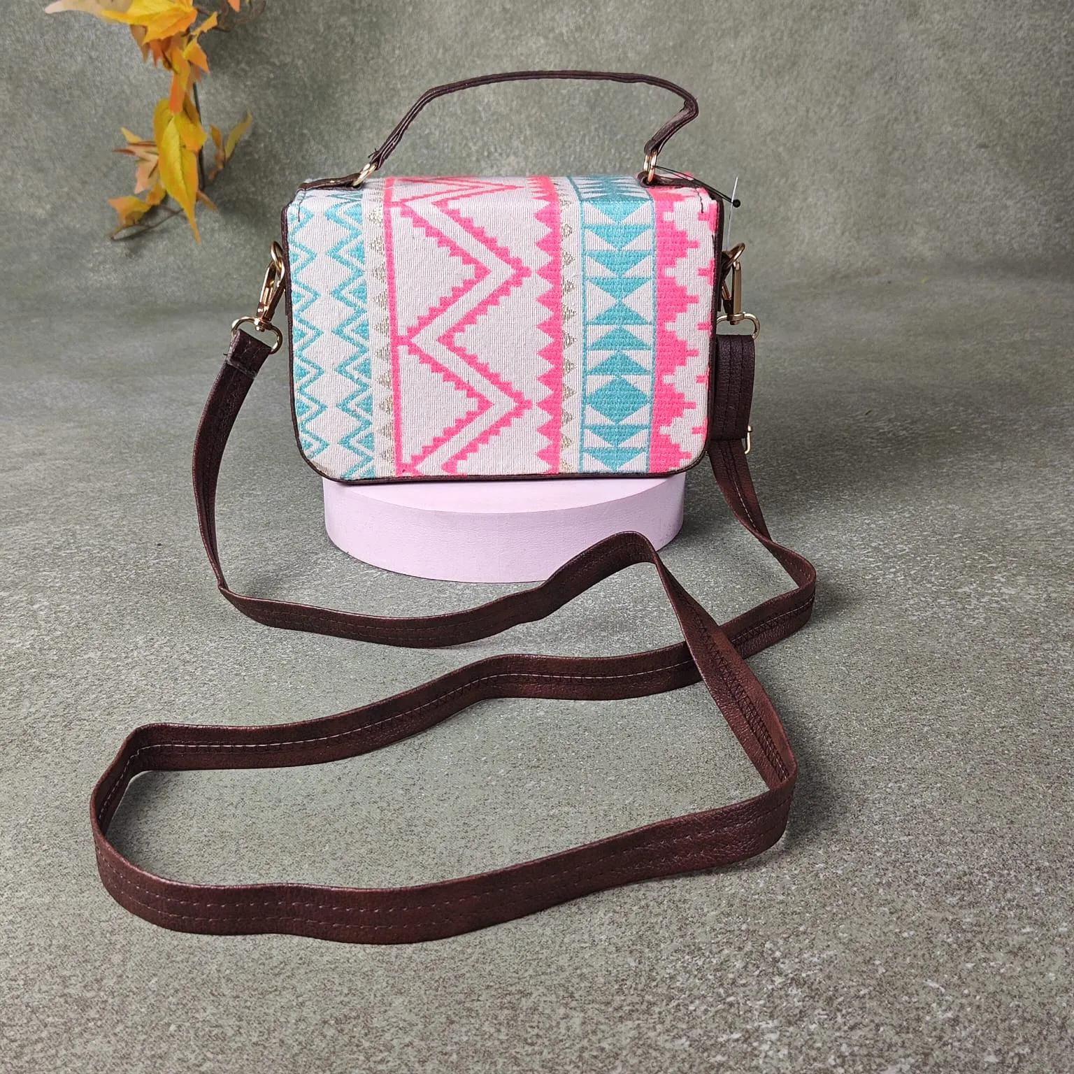 Cuboid Case Sling bags MultiColour ZigZag Prints