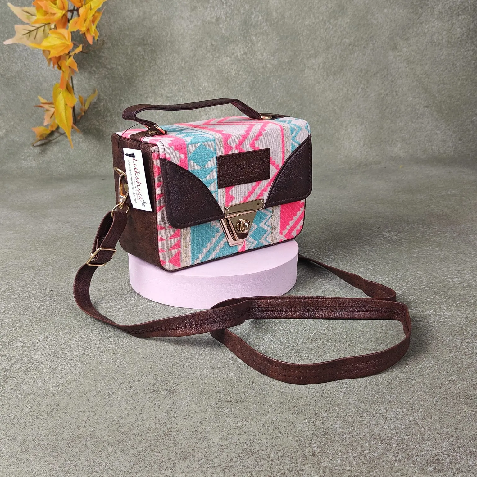 Cuboid Case Sling bags MultiColour ZigZag Prints