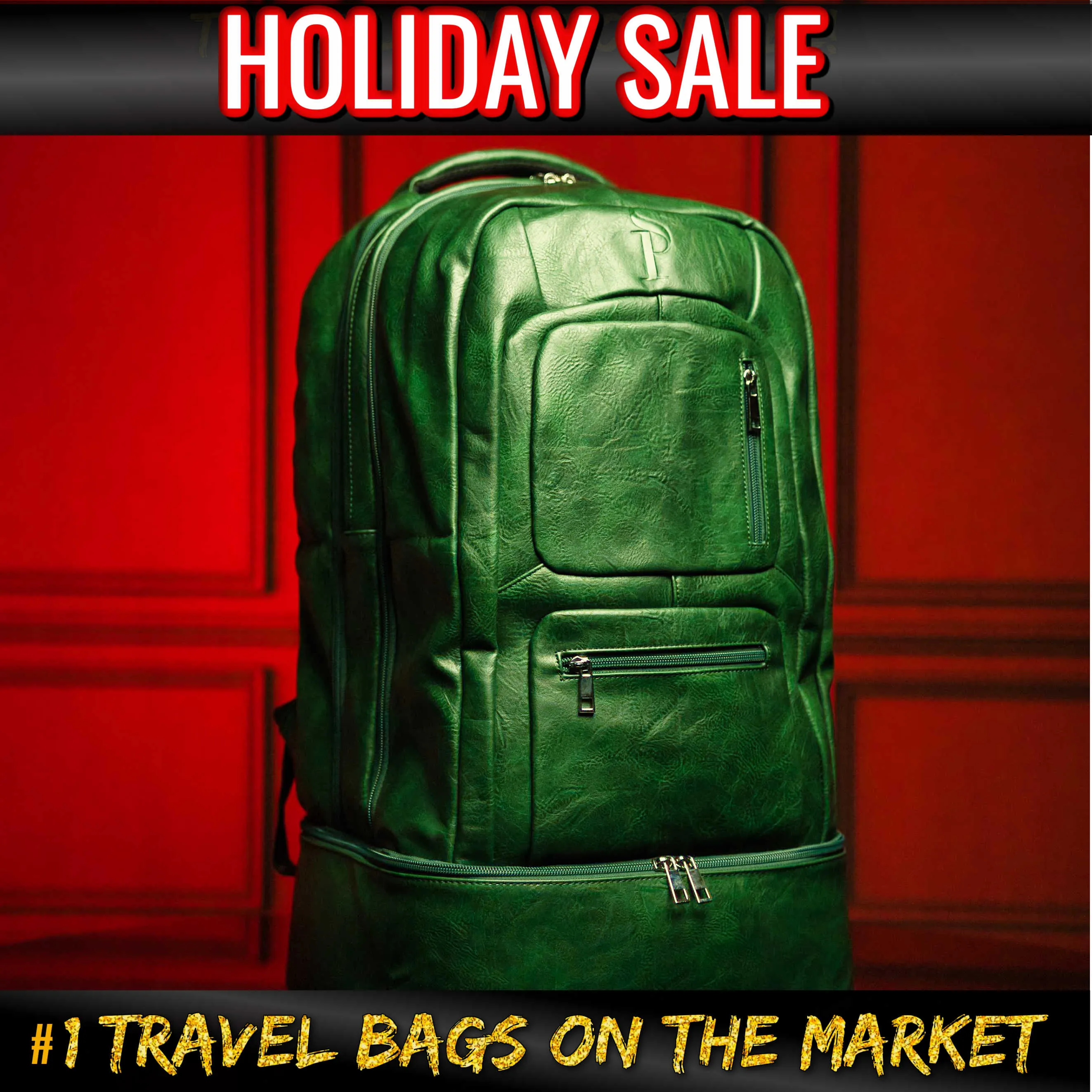 Emerald Green Leather Luxury Carry-On (HOLIDAY SALE)