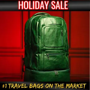 Emerald Green Leather Luxury Carry-On (HOLIDAY SALE)