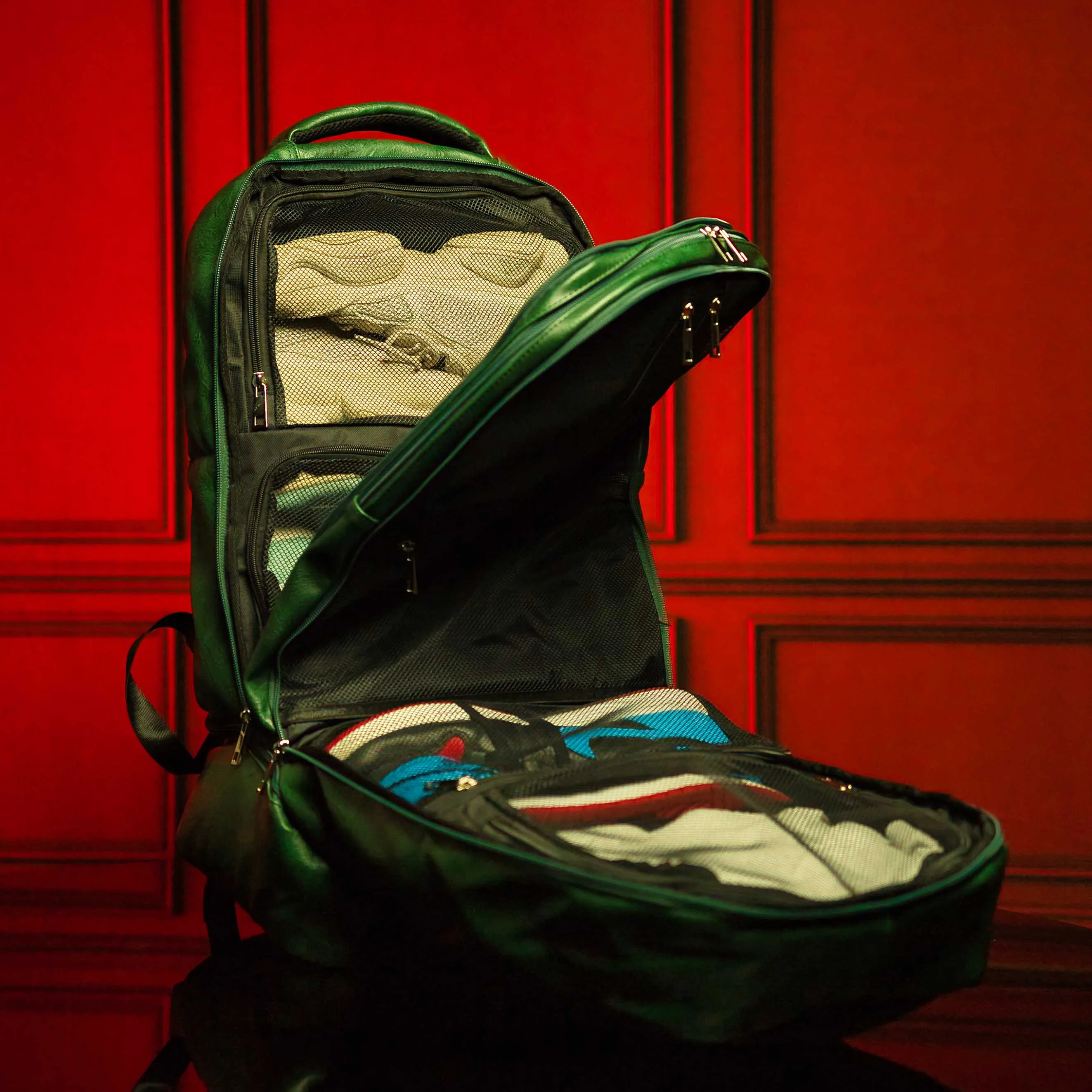 Emerald Green Leather Luxury Carry-On (HOLIDAY SALE)