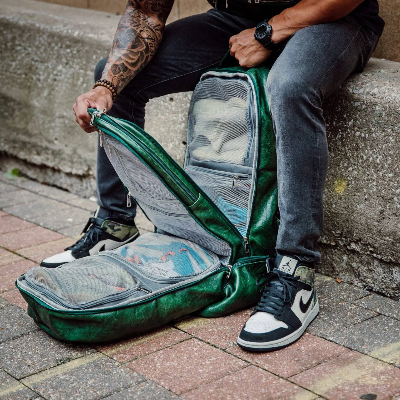 Emerald Green Leather Luxury Carry-On (HOLIDAY SALE)
