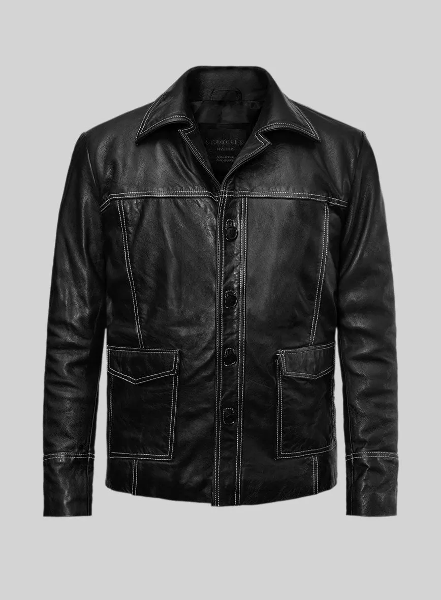 Fight Club Black Leather Jacket