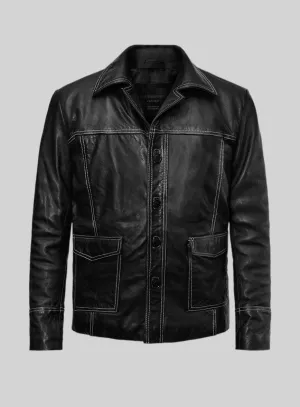 Fight Club Black Leather Jacket
