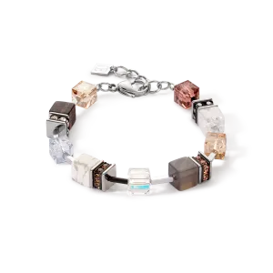 GeoCUBE® Iconic Statement Precious bracelet cognac-beige