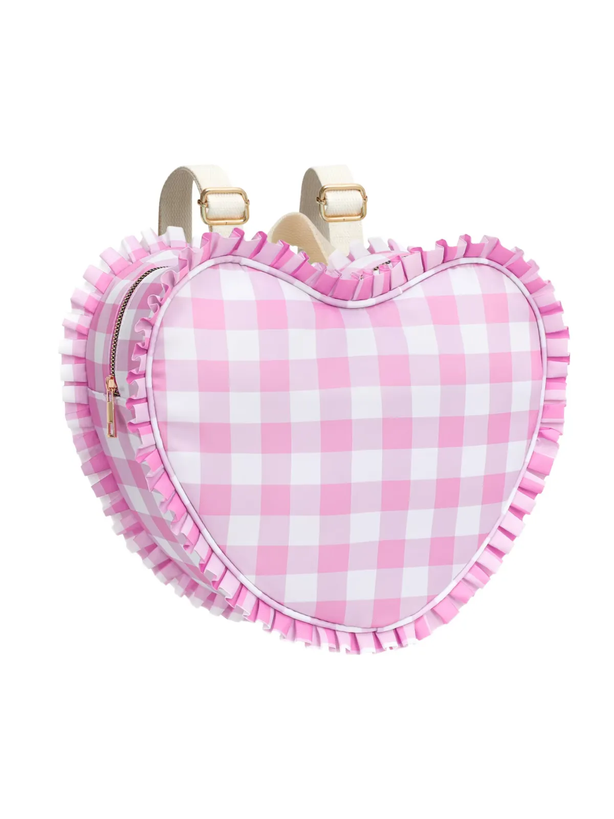 Girls Adorable Gingham Heart  Backpack