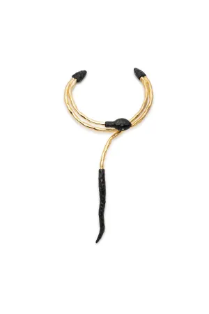 Gold Plated Brass Snake Choker Necklace