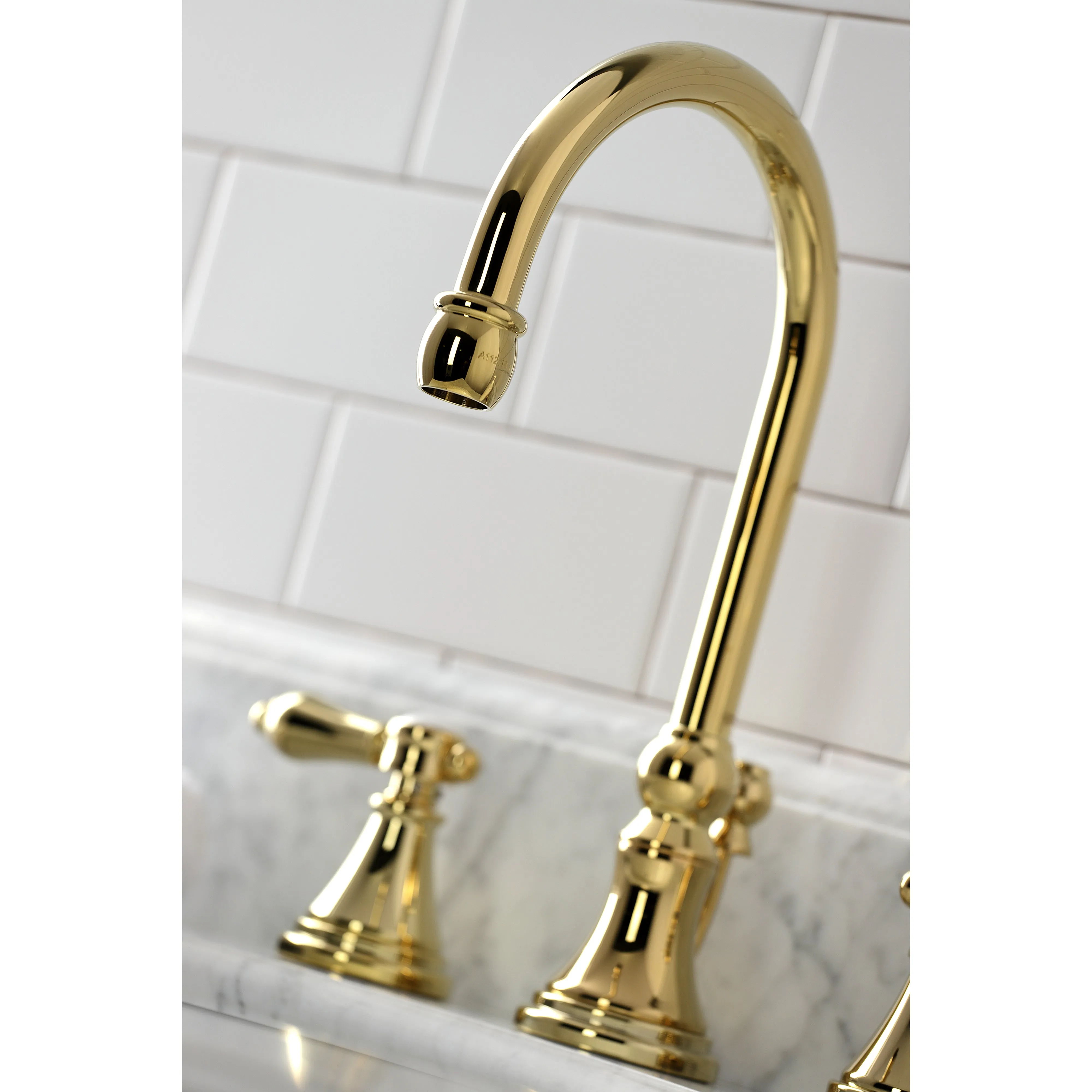 Heirloom Widespread Bathroom Faucet With Brass Pop Up