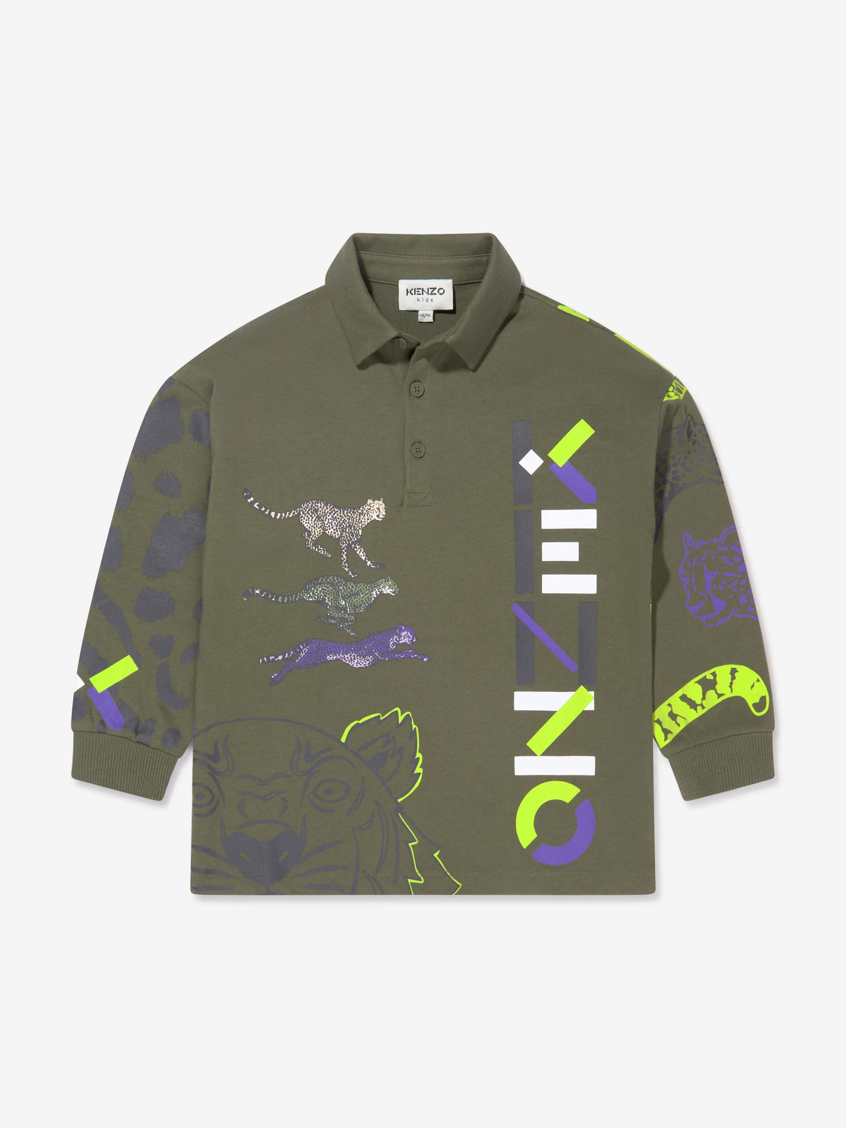 KENZO Boys Iconics Long Sleeve Polo Shirt