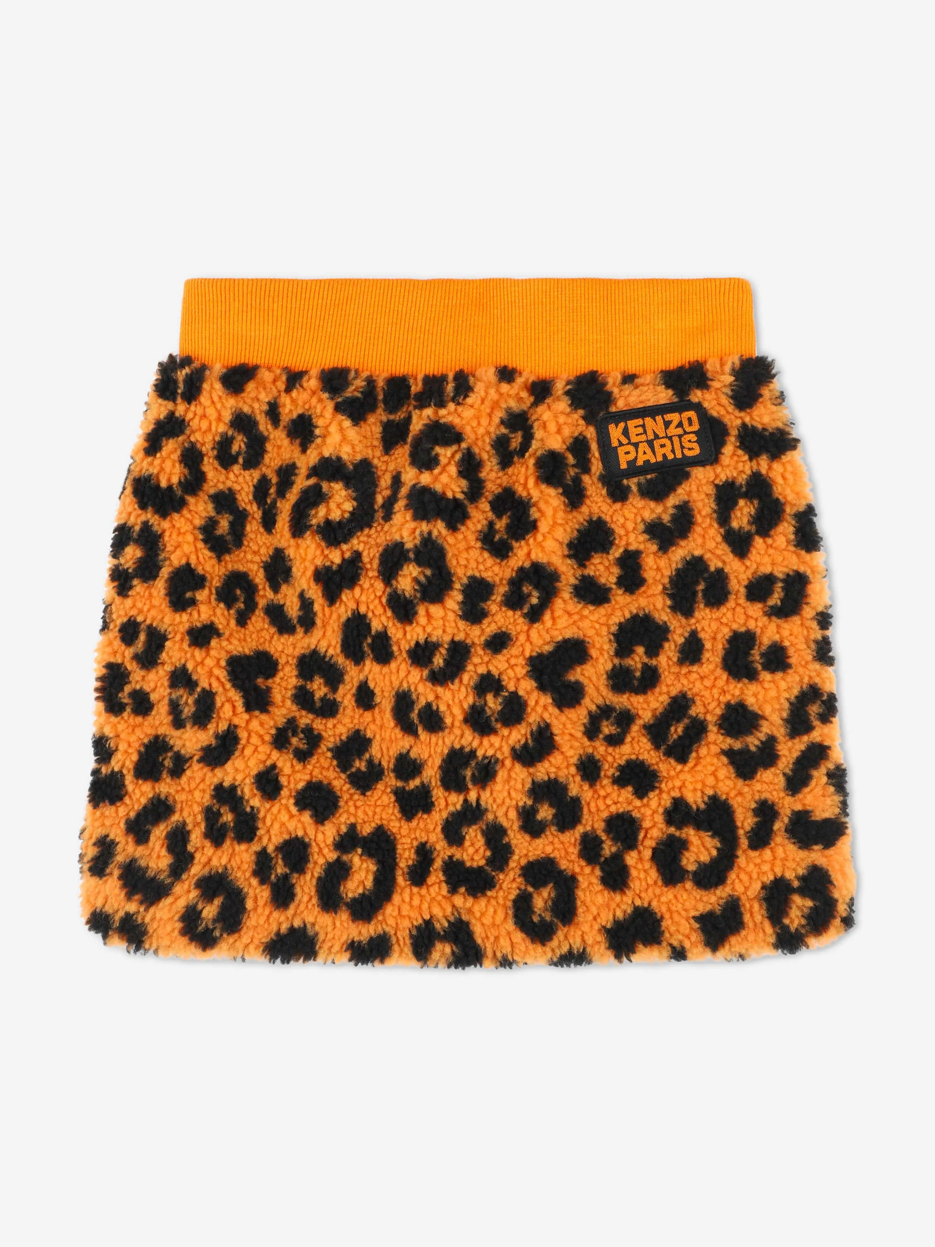 KENZO Girls Leopard Skirt in Orange