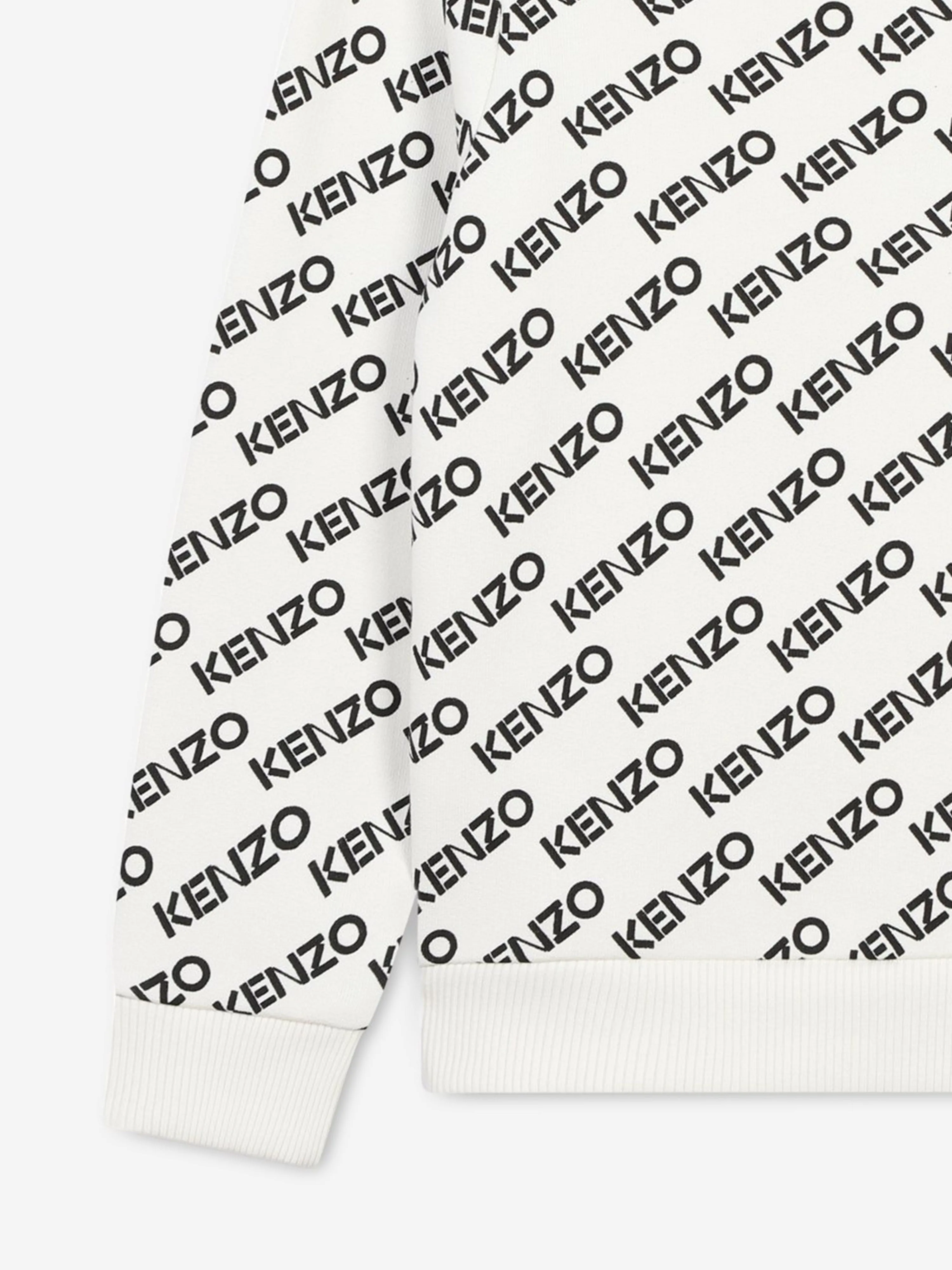 KENZO Kids Logo Print Hoodie in Ivory