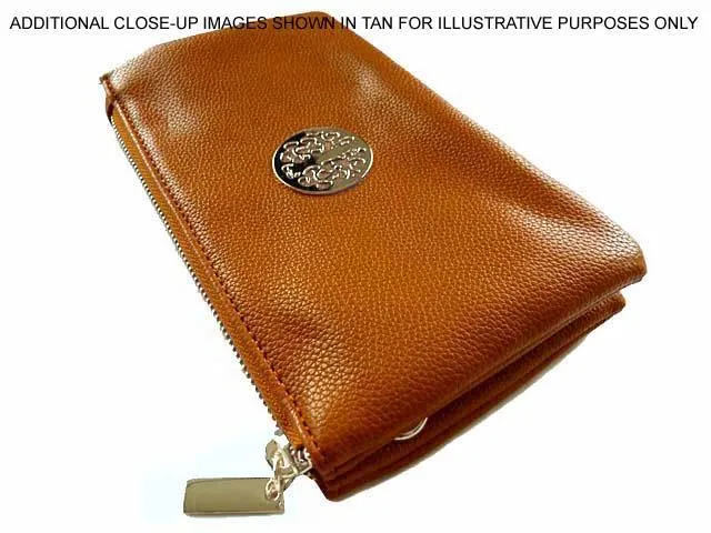 LARGE MULTI-COMPARTMENT CROSS-BODY PURSE BAG WITH WRIST AND LONG STRAPS - ORANGE