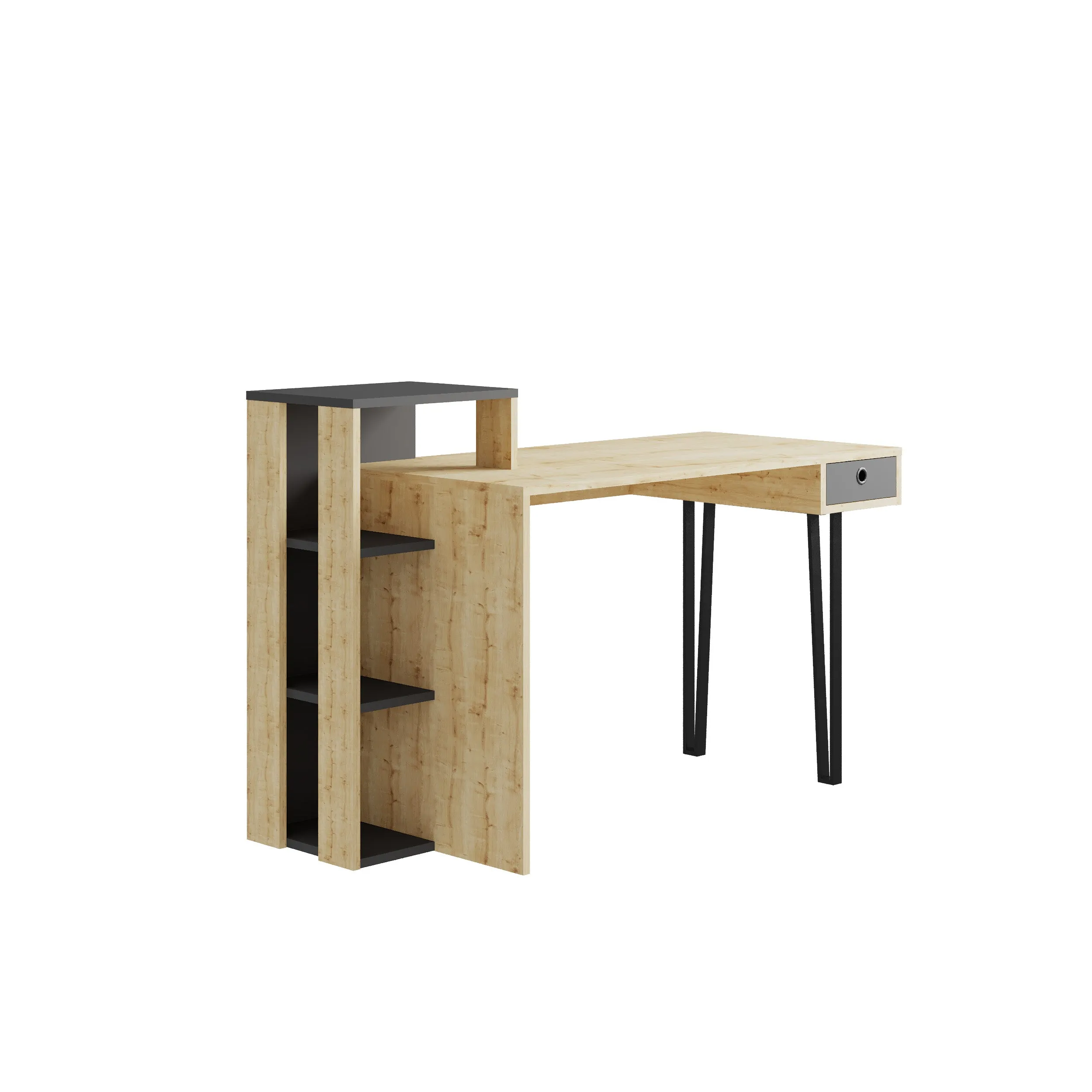 Loyd Study Desk With Drawer And Bookshelves Width 141cm
