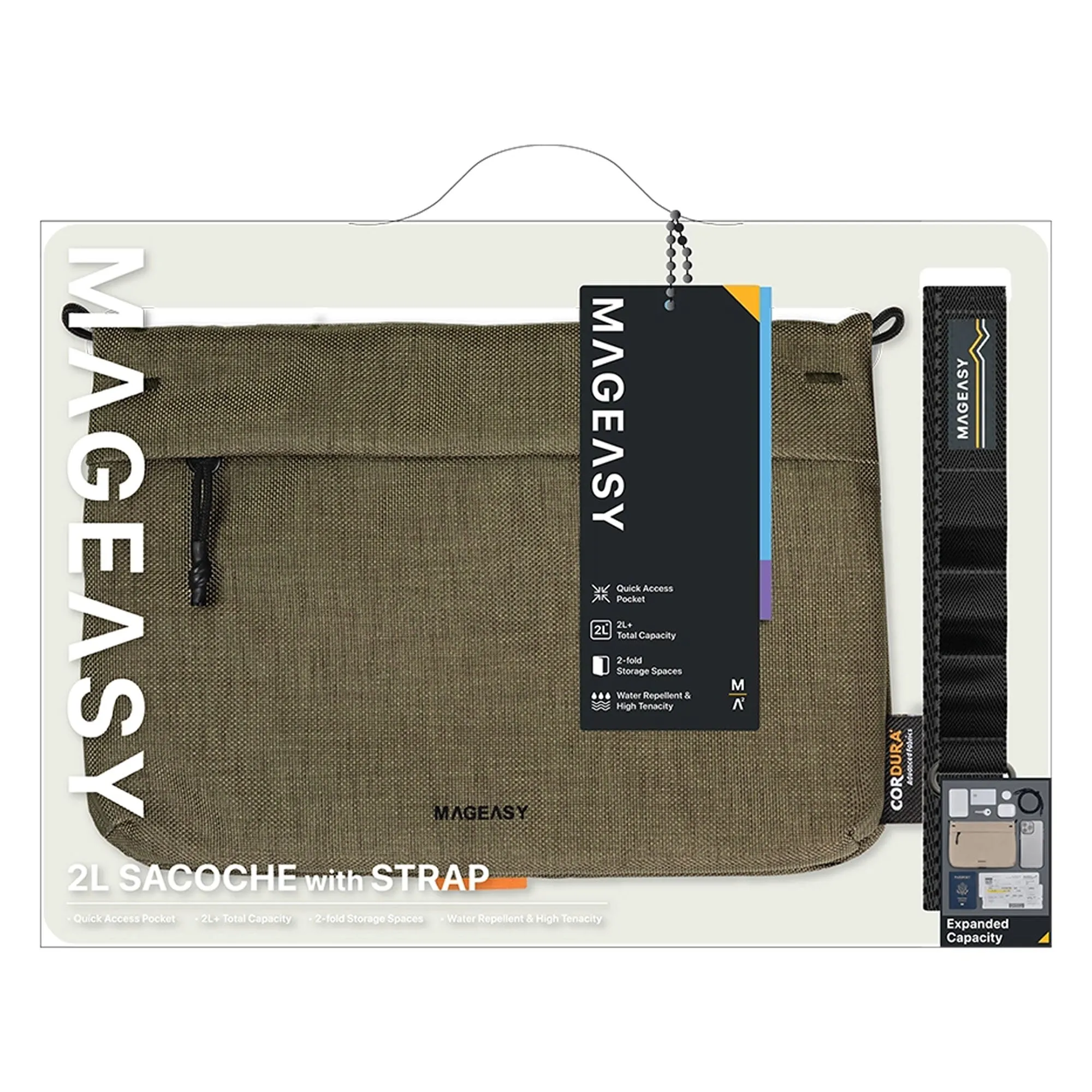 MAGEASY 2L Sacoche Utility Crossbody Bag   Strap Phone Lanyard 20mm