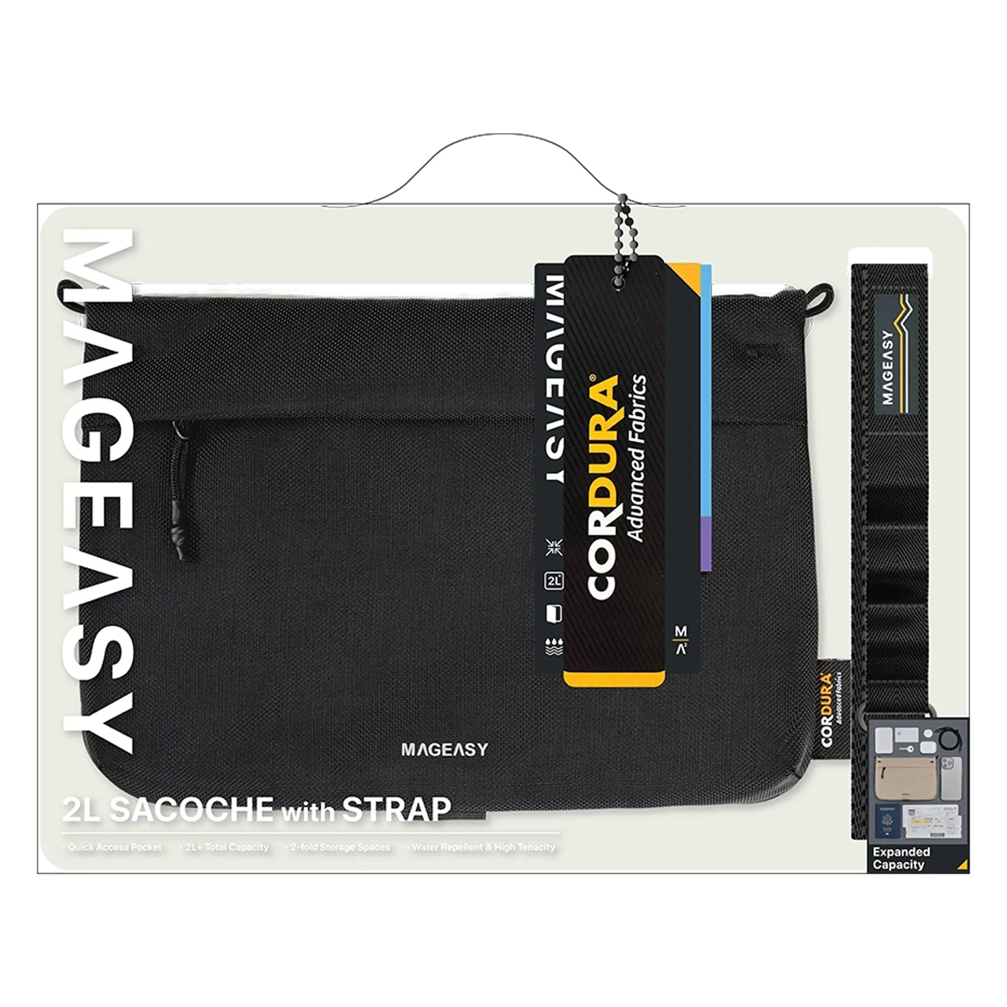 MAGEASY 2L Sacoche Utility Crossbody Bag   Strap Phone Lanyard 20mm