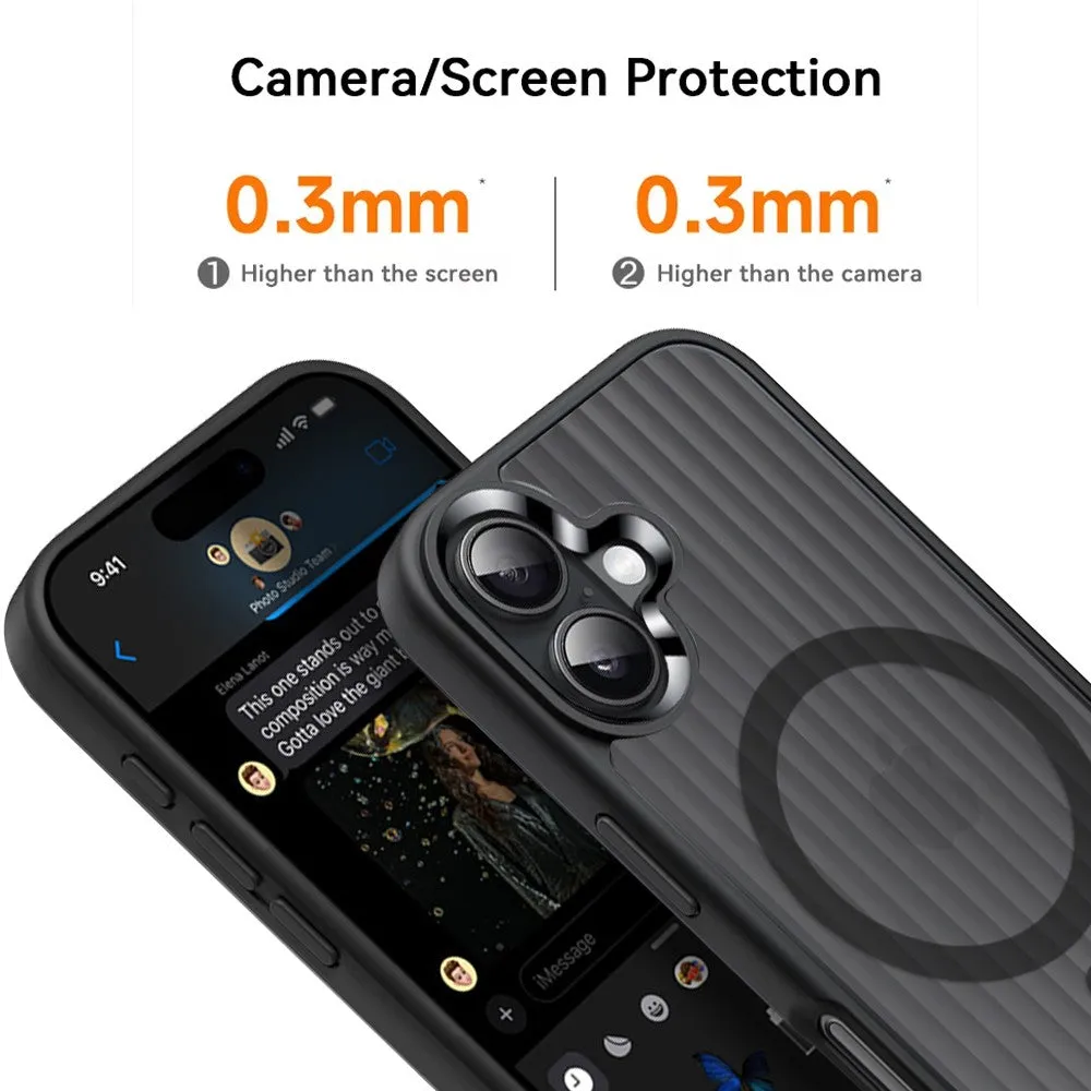 Magnetic Back Cover with Metal MagSafe Ring For iPhone 16 – Sleek, Anti-Fingerprint, and Durable Protection