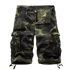 Men Multi Pockets Jogger Cargo Shorts