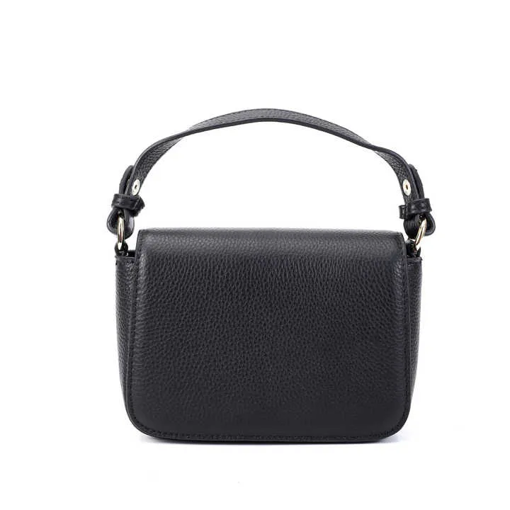 Mini Black Genuine Leather Women's-حقيبة كروس بودي