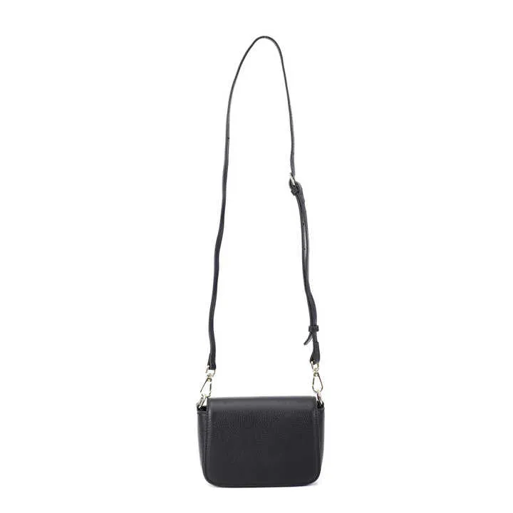 Mini Black Genuine Leather Women's-حقيبة كروس بودي