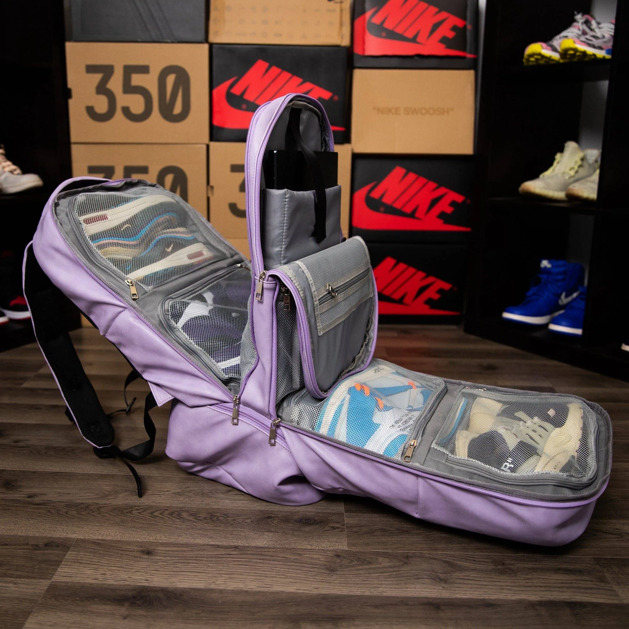 Purple Leather Luxury Carry-On Bag (Patented Signature Design)