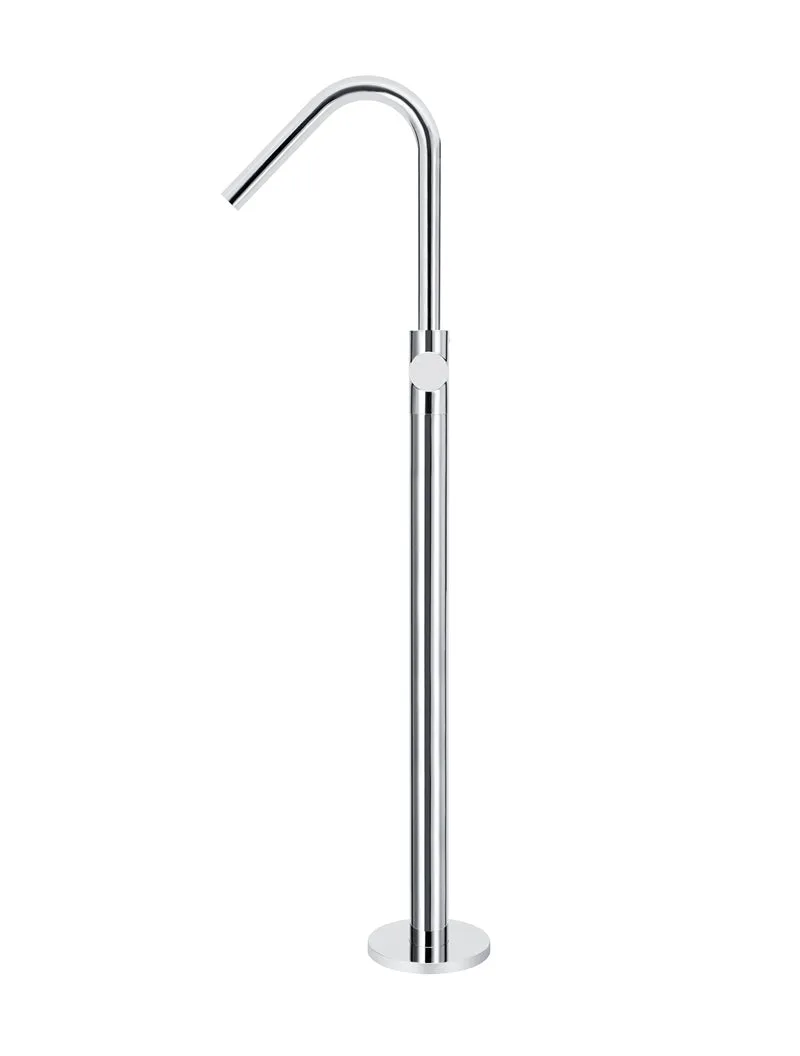 Round Pinless Freestanding Bath Spout and Hand Shower - Polished Chrome