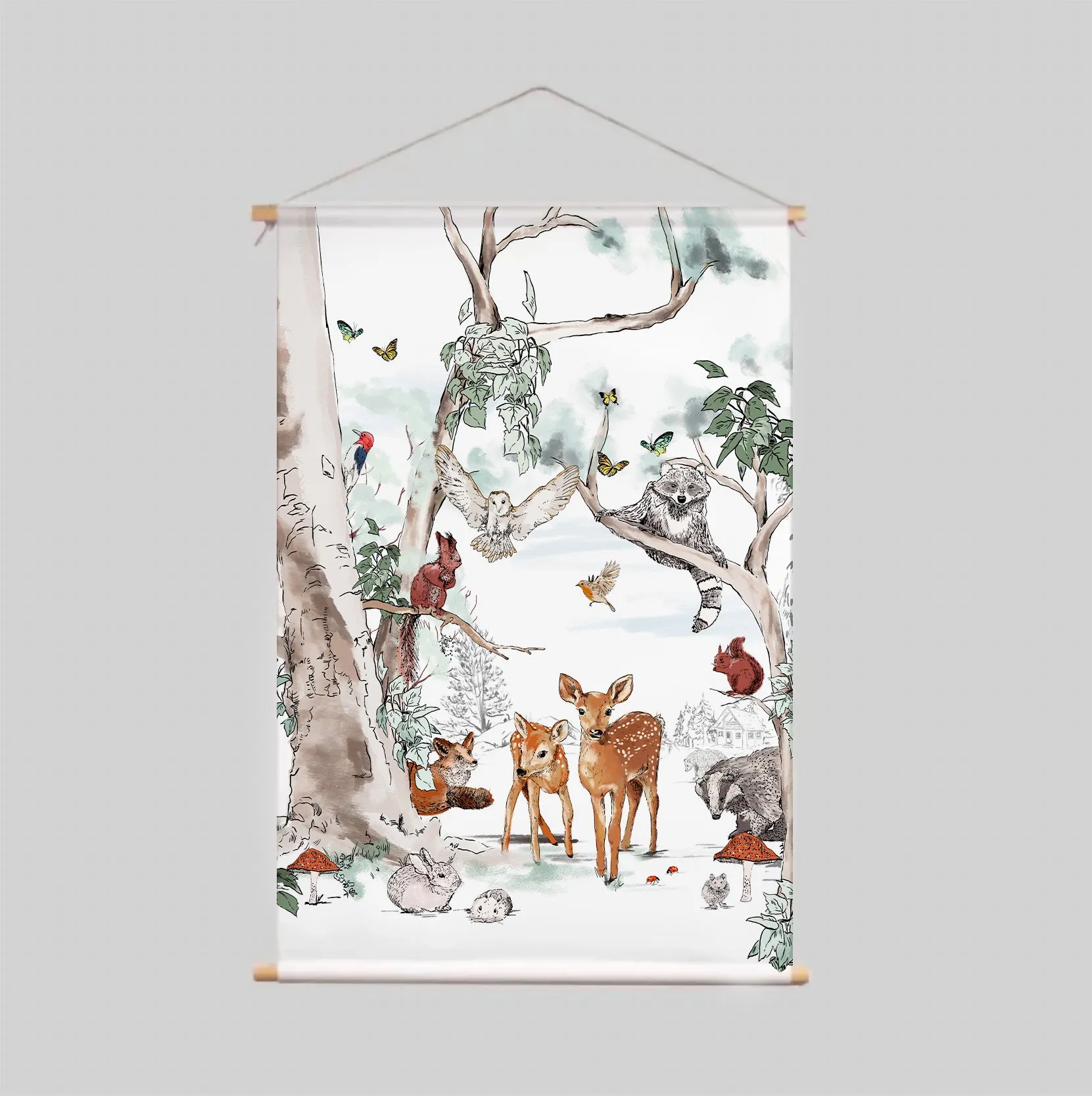 SALE Textile Poster -  Magical Forest  90x130