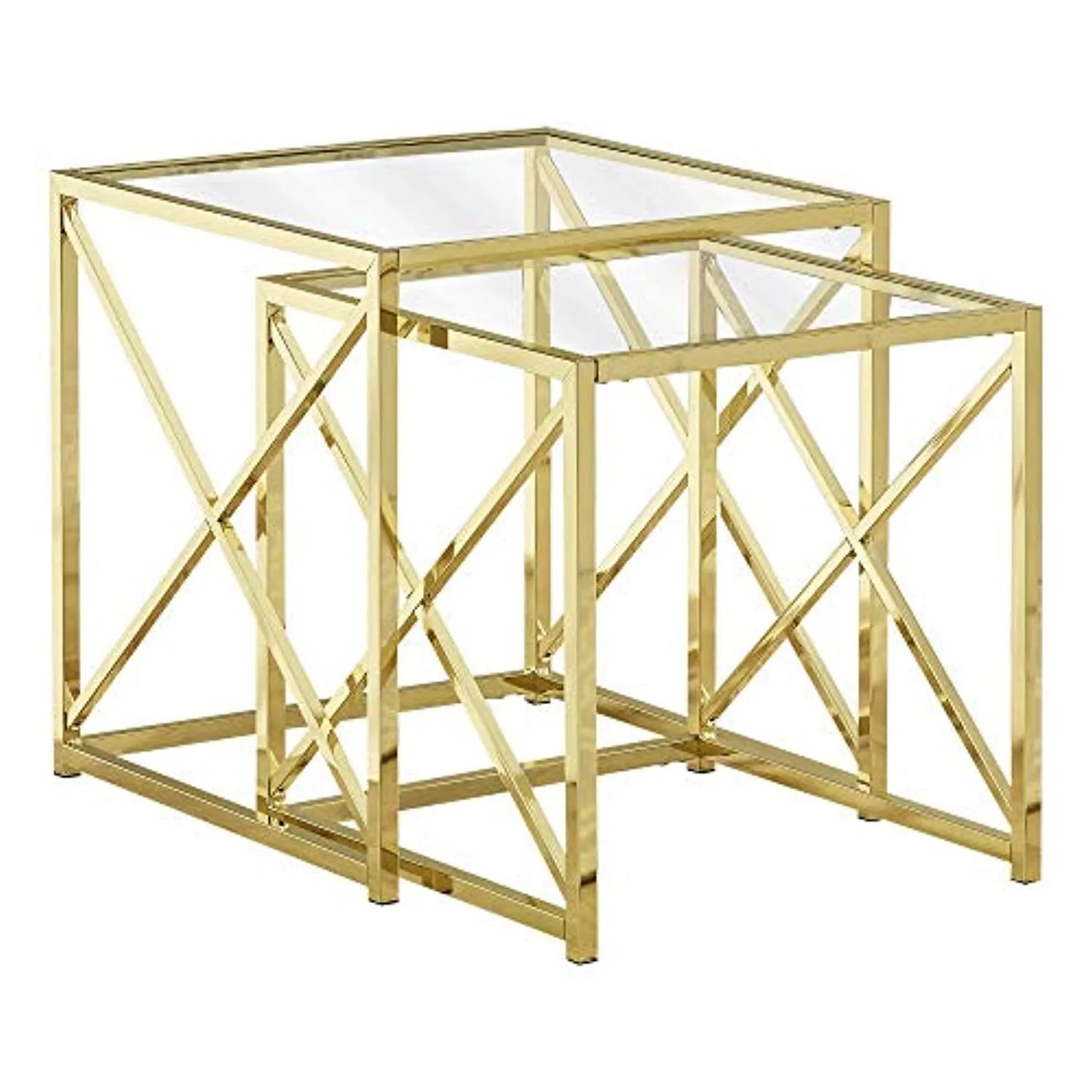 Set of 2 Nesting Table, Gold