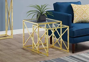 Set of 2 Nesting Table, Gold