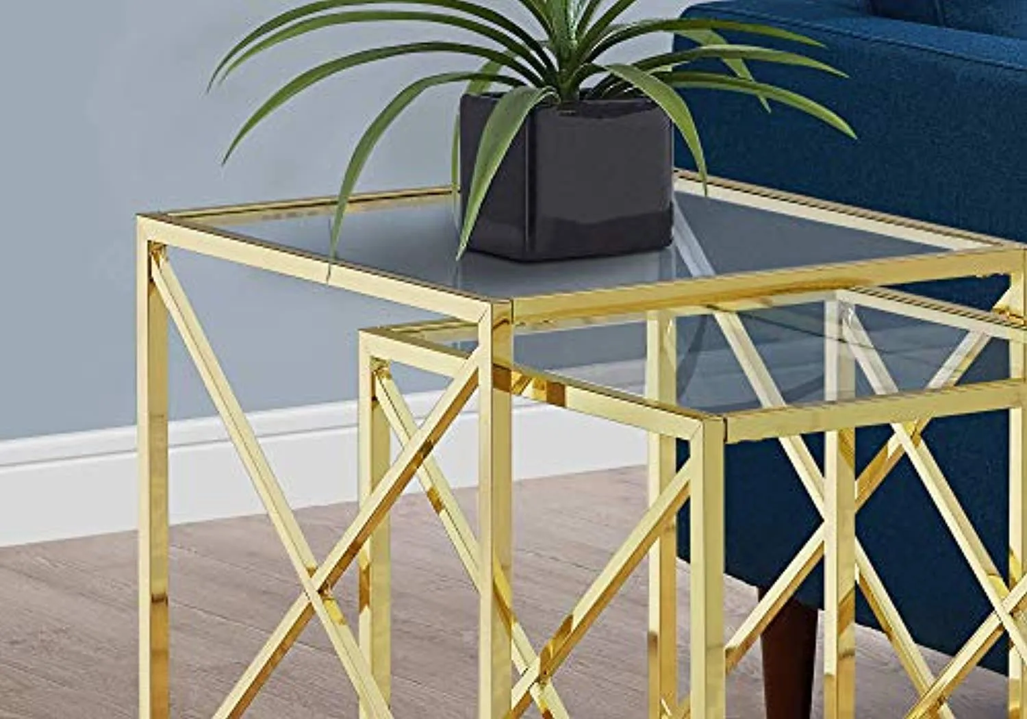 Set of 2 Nesting Table, Gold