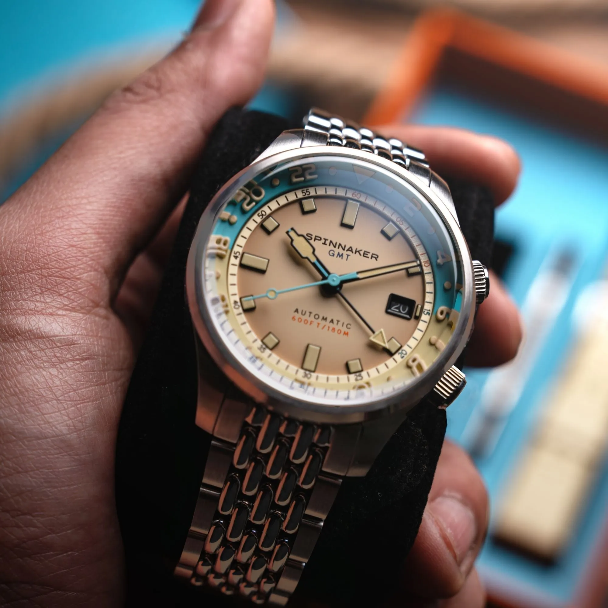 Spinnaker Bradner GMT Automatic Beige Linen Men's Watch