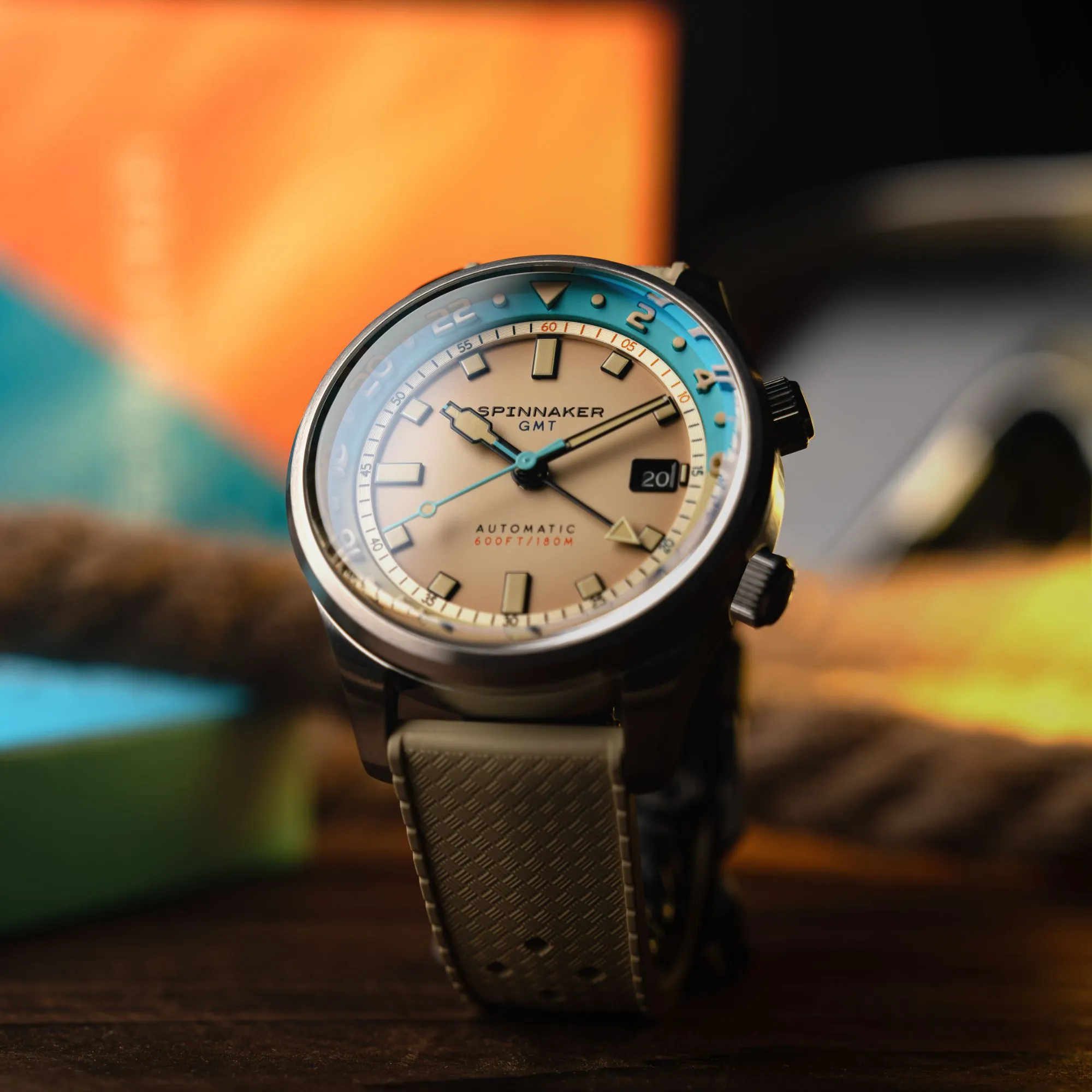 Spinnaker Bradner GMT Automatic Beige Linen Men's Watch