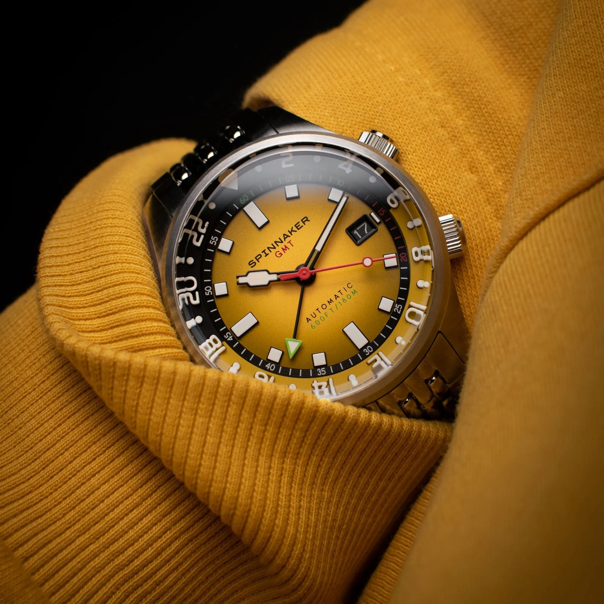 Spinnaker Bradner GMT Automatic Ochre Yellow Men's Watch