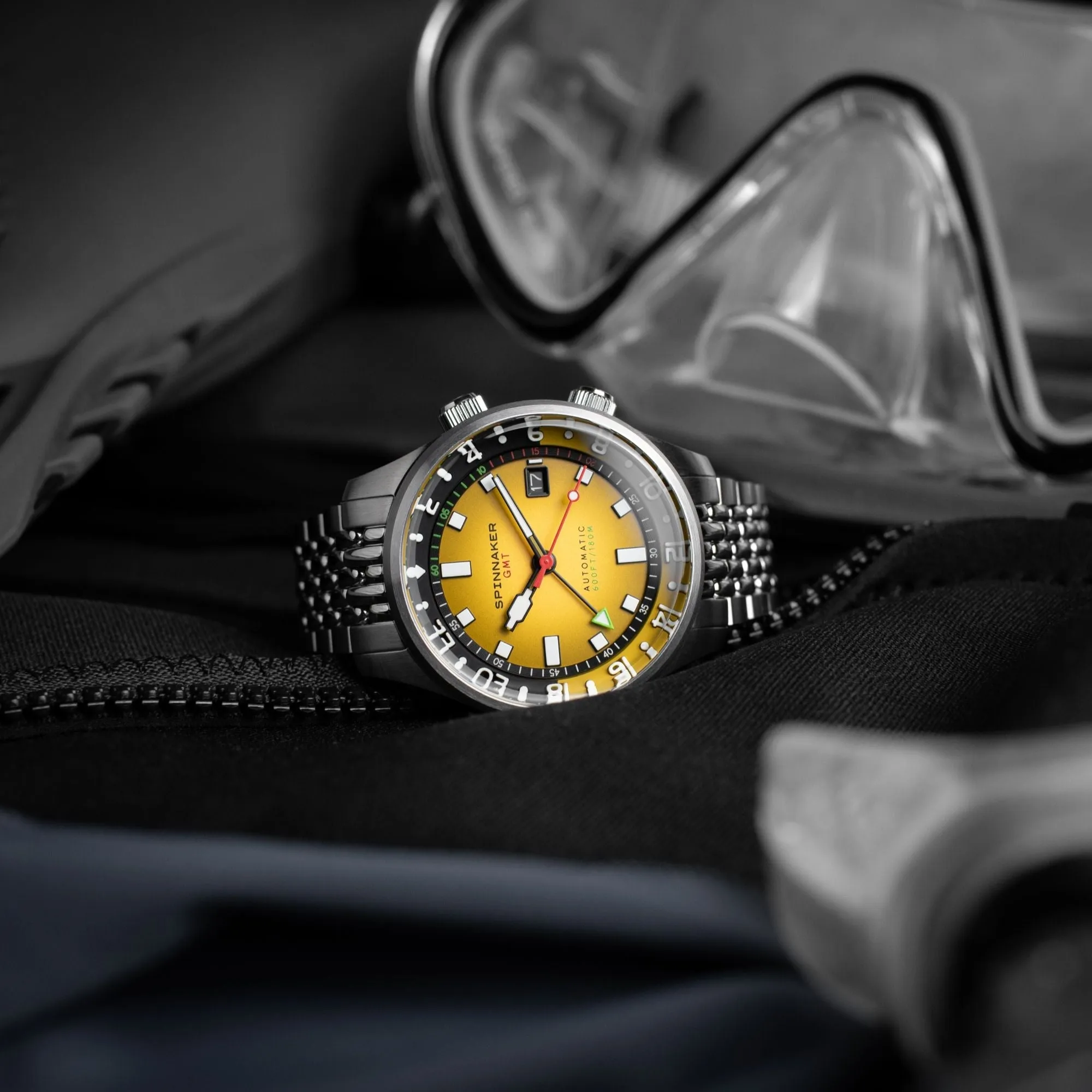 Spinnaker Bradner GMT Automatic Ochre Yellow Men's Watch