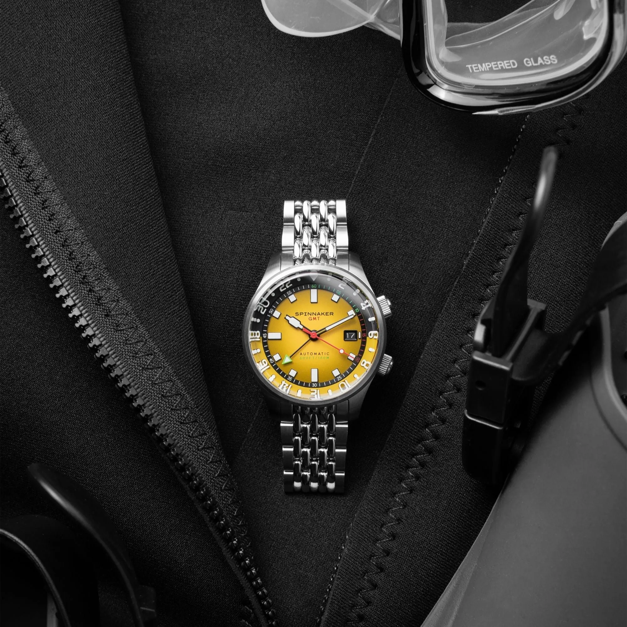 Spinnaker Bradner GMT Automatic Ochre Yellow Men's Watch