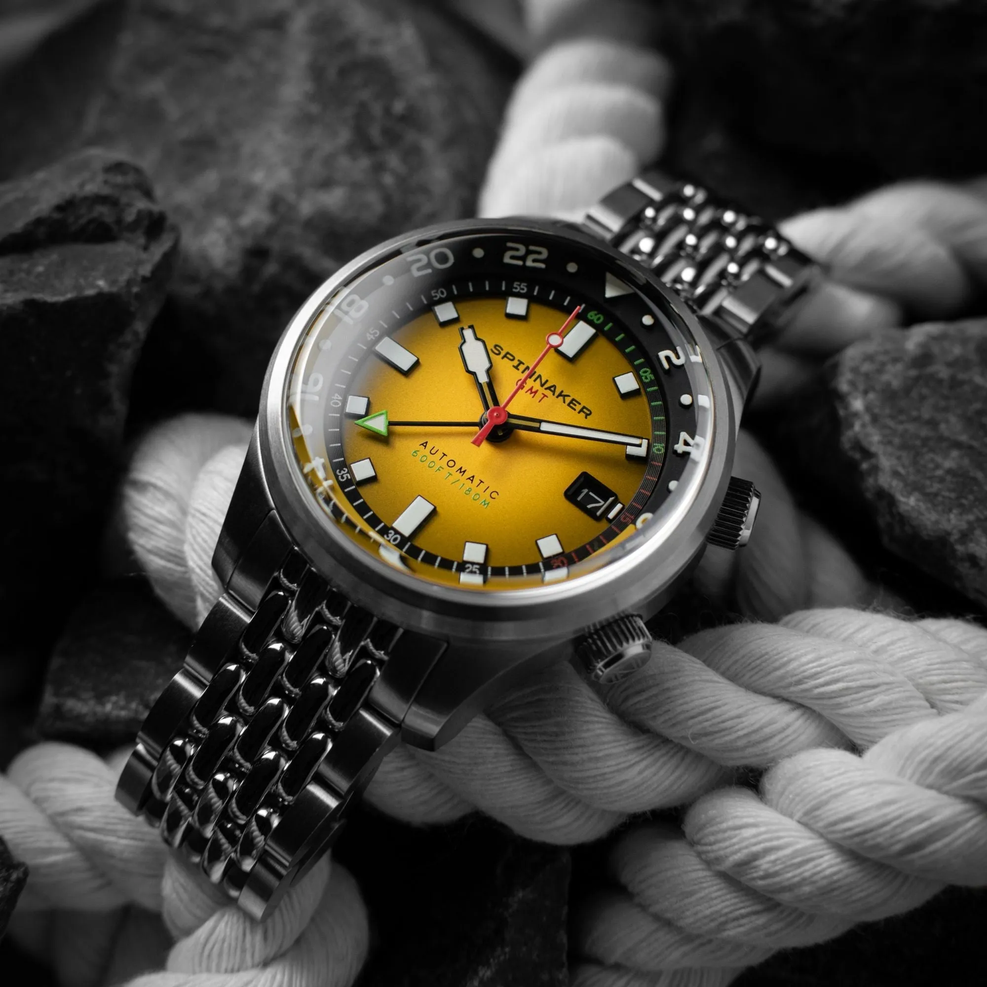 Spinnaker Bradner GMT Automatic Ochre Yellow Men's Watch