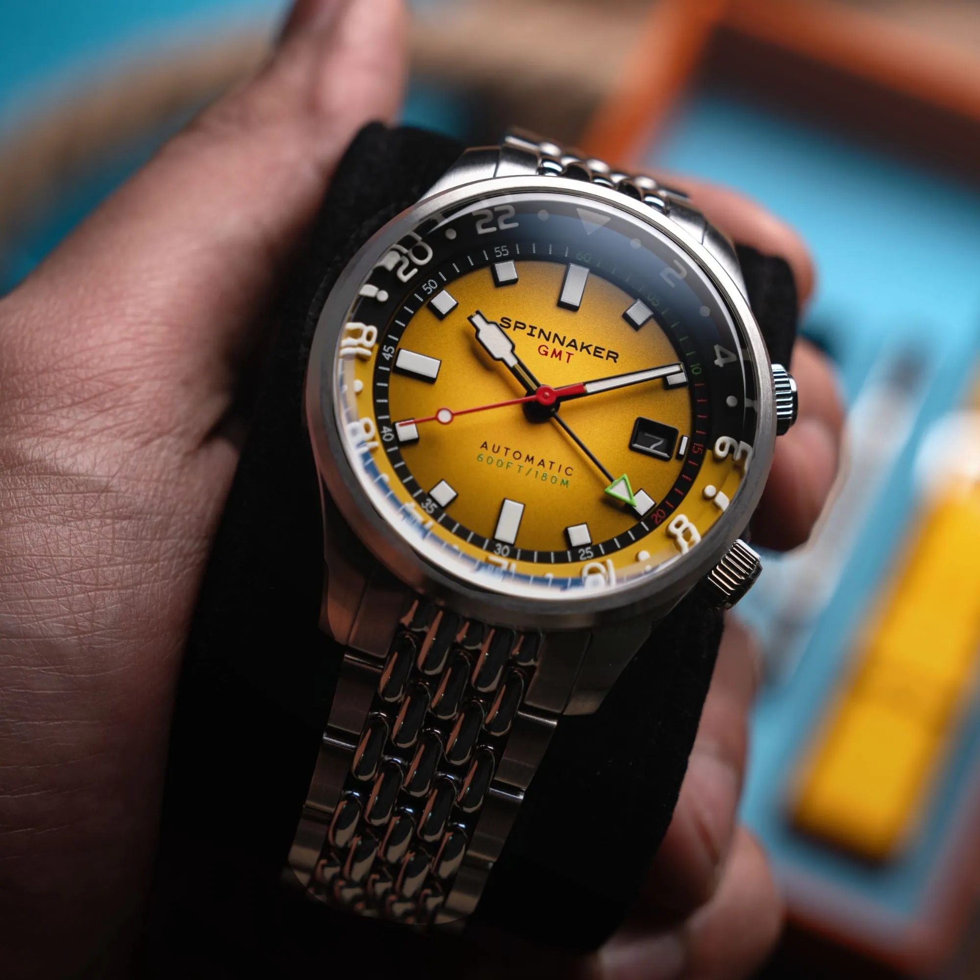 Spinnaker Bradner GMT Automatic Ochre Yellow Men's Watch