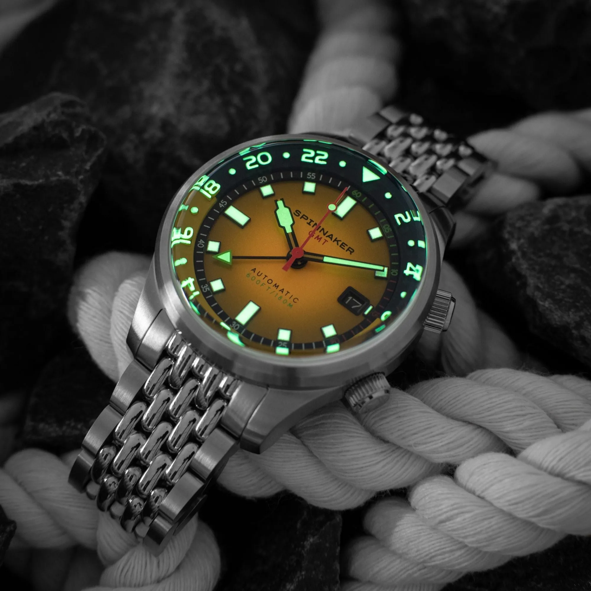 Spinnaker Bradner GMT Automatic Ochre Yellow Men's Watch