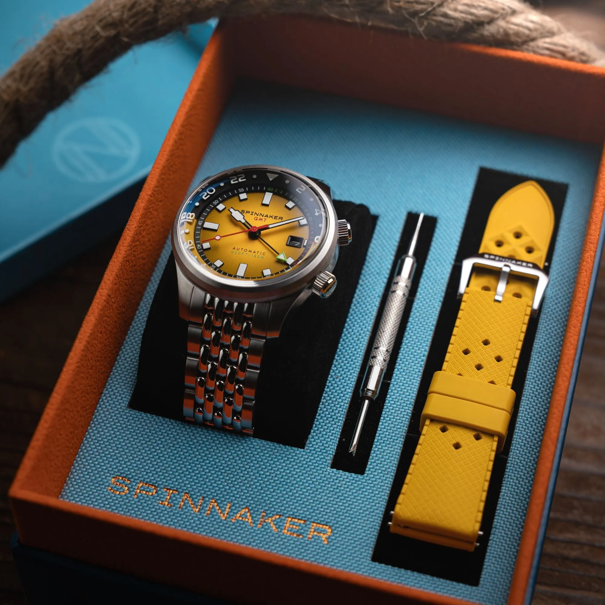 Spinnaker Bradner GMT Automatic Ochre Yellow Men's Watch