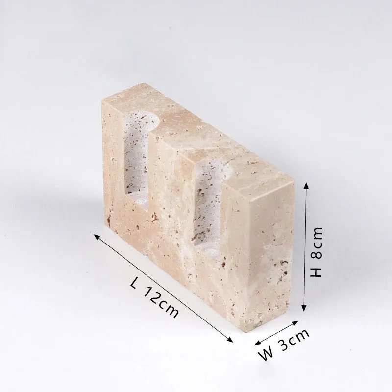 Stone Candle Holder - 2 Holes decorative candle holder