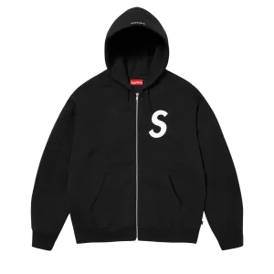 Supreme S Logo Zip Up Hooded Sweatshirt 'Black'