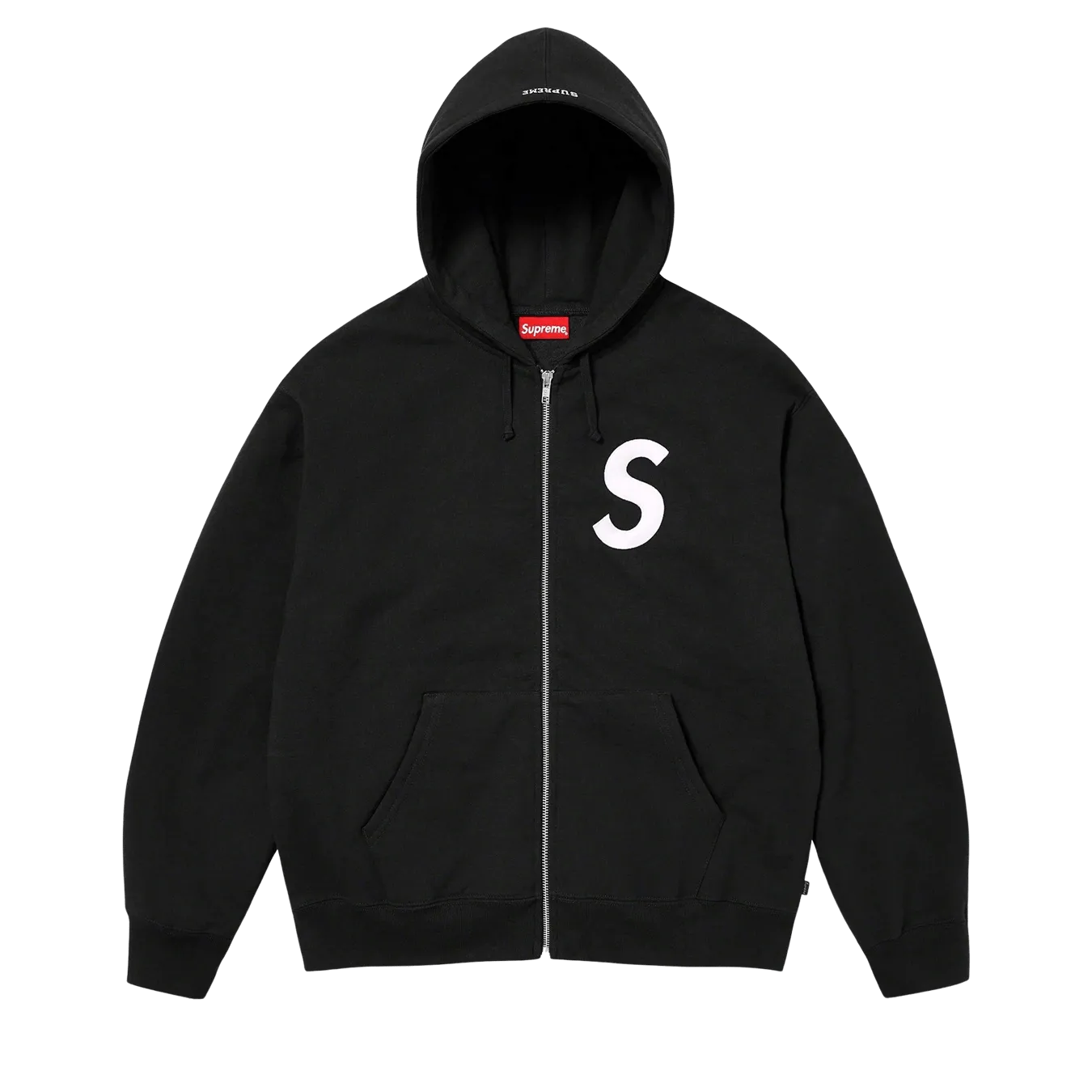 Supreme S Logo Zip Up Hooded Sweatshirt 'Black'